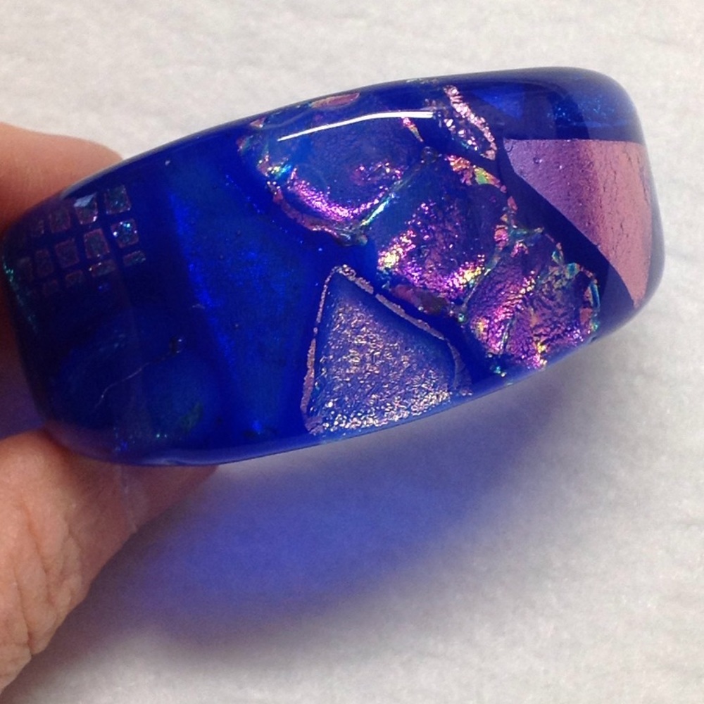 Handmade Dichroic Art Glass Cuff Bracelet